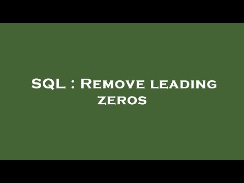 SQL : Remove