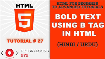 Bold using b Tag in HTML | Hindi / Urdu | Programming Eye