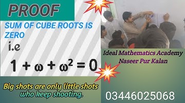 Proof of Sum of Three cubes Roots of Unity is Zero.