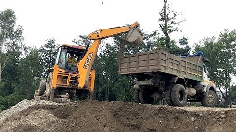 JCB Backhoe 3DX Loading On Mixed Ballast Tipper /JCB Vs Tipper New Video