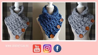 Crochet a warm winter collar / turtleneck / neck warmer / scarf - turn on  the subtitles. - YouTube