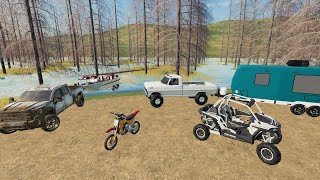 Camping in a abandoned swamp | Farming Simulator 19 camping and mudding screenshot 5