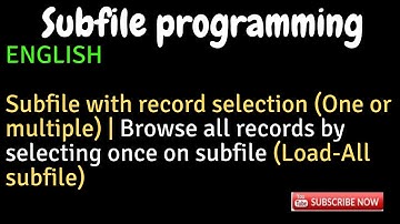 IBM i - Subfile with record selection| RPG subfile example with record selection