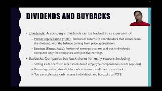 Dividends, Buybacks and FCFE: Dataset Support