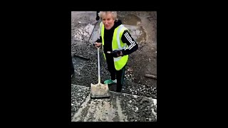 Sir Rod Stewart fills potholes in Celtic gear.