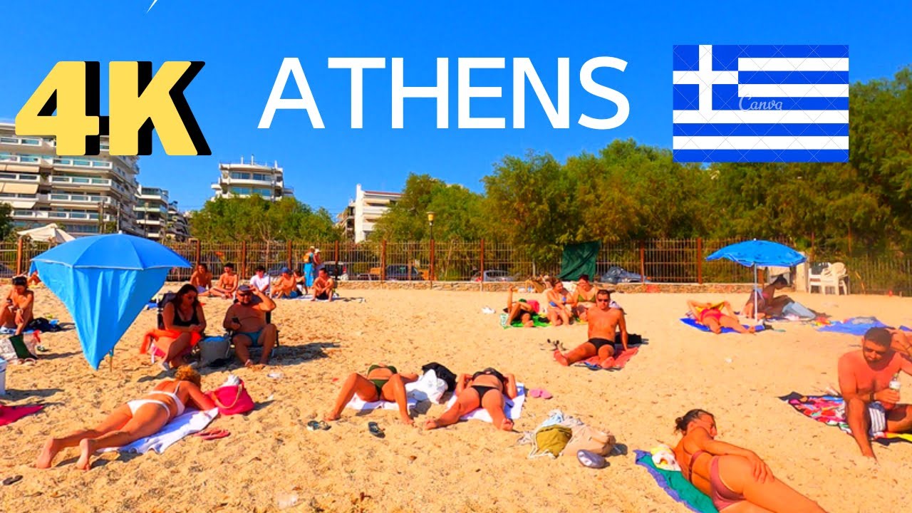 Kalamaki Beach, Athens, Greece 🇬🇷, 4K, summer, travel, tourism YouTube