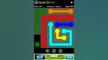 Flow walkthrough level 25 6x6 (regular pack)