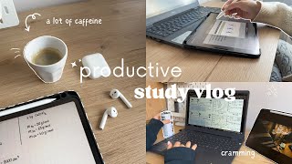 STUDY VLOG | productive days in my life, waking up at 5AM, writing notes, a lot of caffeine, burnout