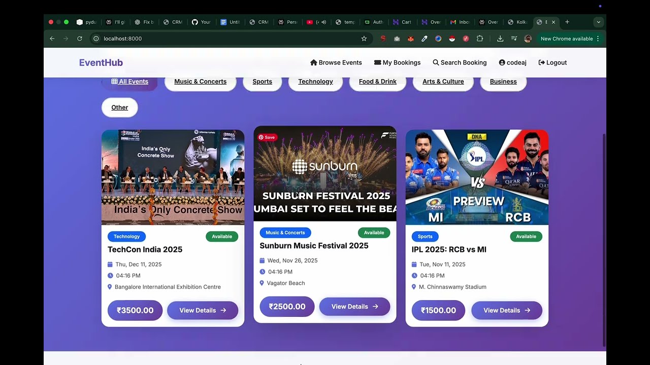 Smart Event Booking System with QR Code & Payment Gateway Django Final Year Project with Source Code