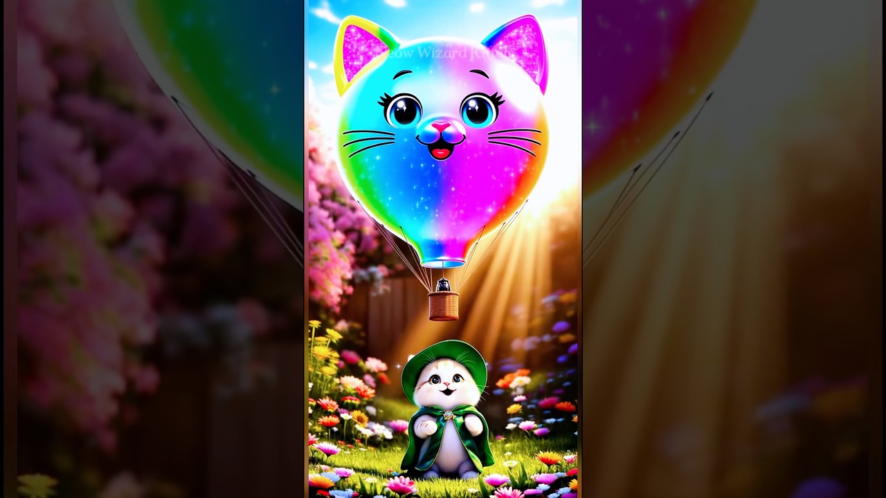 Hot Air Balloon with a Meowgical Friend! #shorts #cartoon #cat #kitten #meow #cute #funny #kids