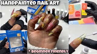 LEMON SUNFLOWER NAIL ART | BEETLES NAIL MYSTERY BOX + REFILL GELX NAILS | EASY BEGINNER NAIL ART