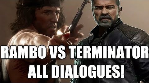 RAMBO VS TERMINATOR ALL INTRO DIALOGUES! - Mortal Kombat 11