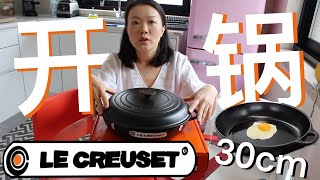 Le Creuset 30cm Braiser 黑珐琅铸铁锅开锅分享 铸铁锅快速变成不粘的步骤用家里的食用油就可以做到的开锅 【大琳DALIN】