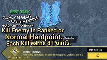 Kill Enemy In Ranked or Normal Hardpoint. Each Kill earns 8 Points. Call Of Duty Mobile
