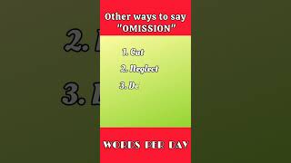 Another word for "OMISSION" #englishlearners #englishlearning #youtubeshorts