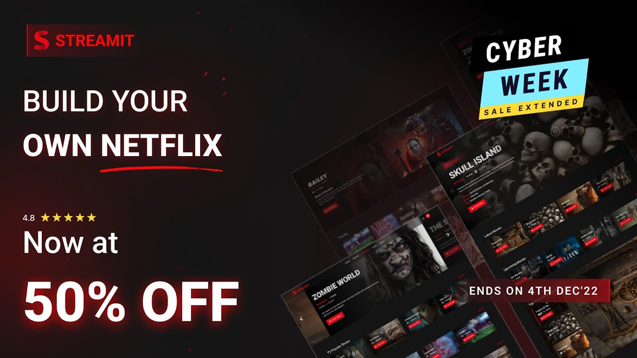Streamit - Cyber Week Sale - 50% OFF! [ Offer Extended upto 4th Dec] Create an OTT App or Website