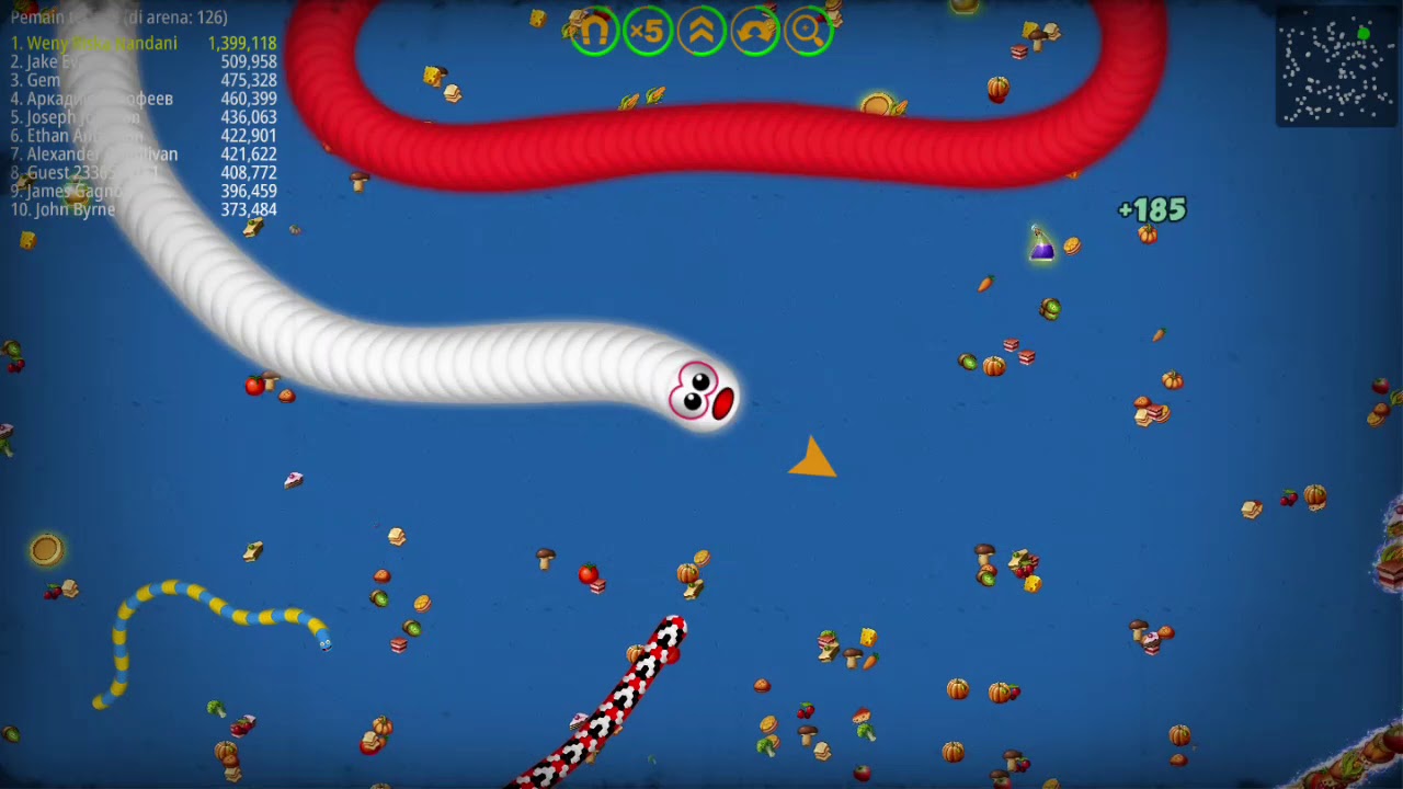 cara menang main game cacing wormsZone.io lebih besar cacing lebih