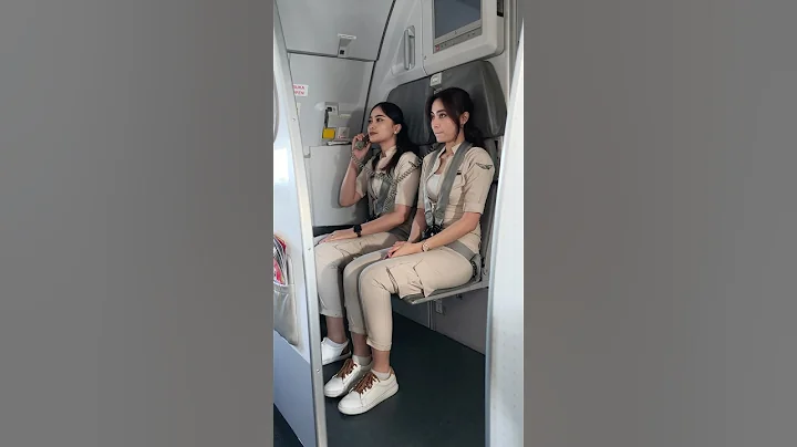 Super Air Jet cabin crew seated before takeoff 🤩