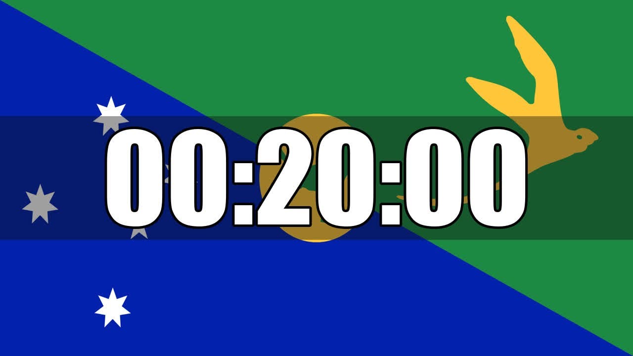 20 Minutes Countdown Timer Curated on Christmas Island Flag Ultra Focus In HD Tik Tok In Last 10 Sec