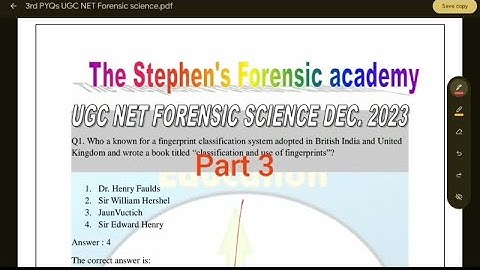 UGC NET Forensic Science PYQs Part 3: Mastering the Exam with Practice Questions| UGC NET paper 2 24
