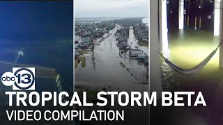 Tropical Storm Beta brings flooding and high winds to TX shore