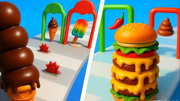 Ice Cream Stack Runner VS BurgerMaster - All Levels Satisfying Walkthrough Gameplay Part 1