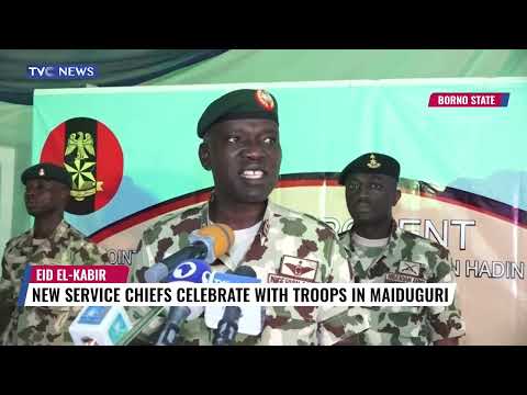 New Service Chiefs Celebrate Sallah With Soldiers In Maiduguri Pledge To End Insurgency