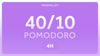 40/10 Pomodoro Timer | Alerts Only | 4 Hours for Deep Work &amp; Study