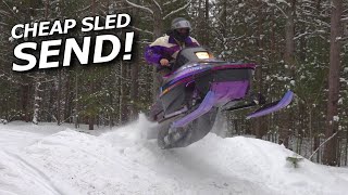 $1000 snowmobile FINALE! Wheelies, jumps, and carnage!