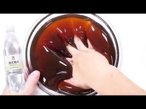 【DIY】炭酸水で巨大コーラたぷたぷスライムを作る【slime ASMR】