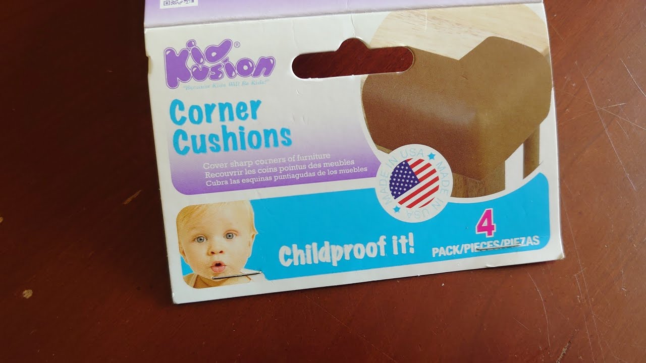 KidKusion 4-Piece Safety Corner Cushion, 4 Pack Black, Child