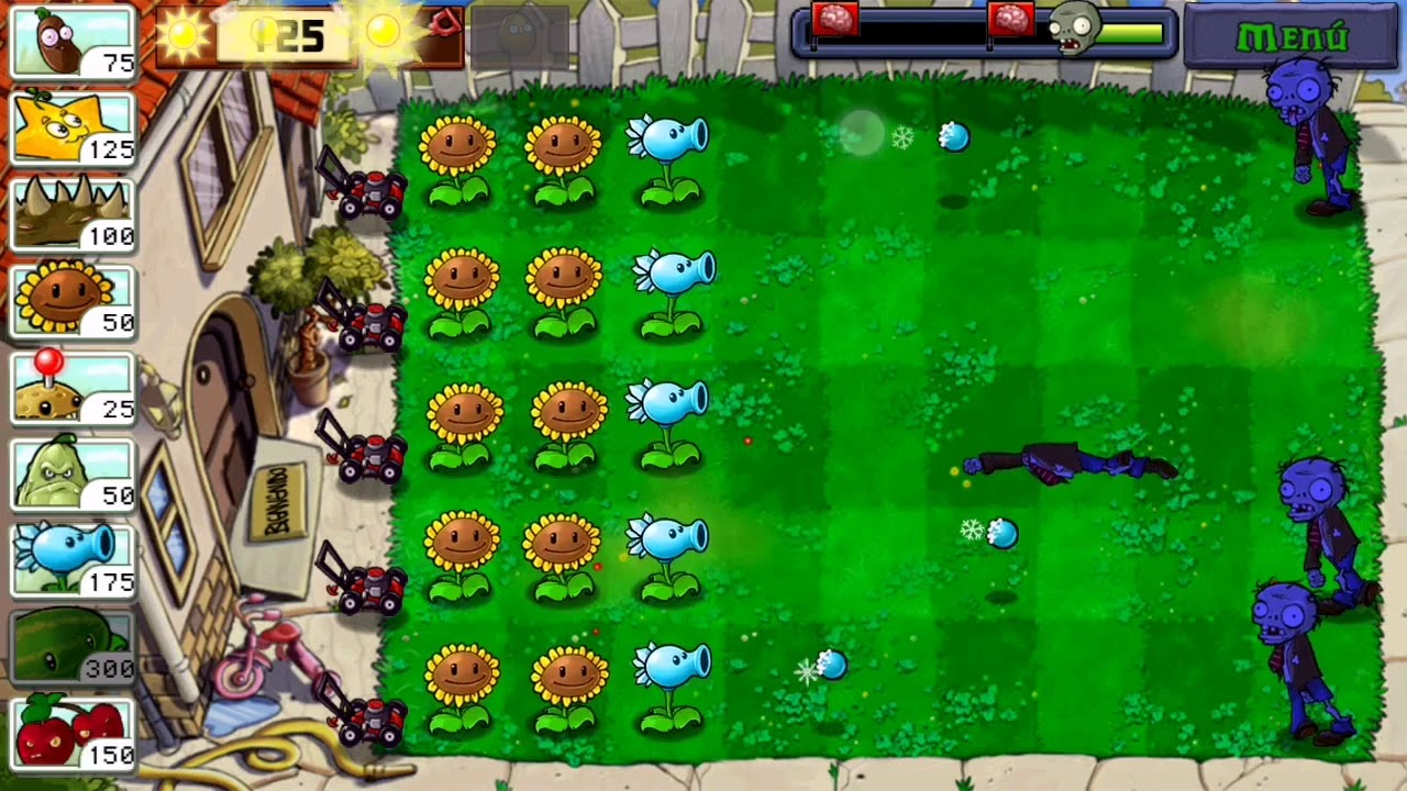 Plantas vs Zombies Nivel 1 - YouTube