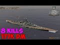 World of WarShips | Tirpitz | 8 KILLS | 177K Damage - Replay Gameplay 4K 60 fps