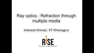 IIT JEE Ray Optics 8- Refraction through Multiple media