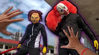 KILLER CLOWN vs CRAZY PARKOUR POV ( Chucky And  Psycho Clown ) || Phim Parkour : Ngôi Trường Ma Quái