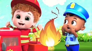 Super Fire Truck Rescues City |  Vehicles for Children | Blue fish Nursery Rhymes | 4K video 2023