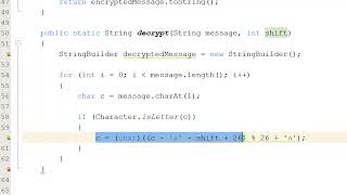 How to Decrypt Data Using Caesar Cipher in Java (Simple) screenshot 5