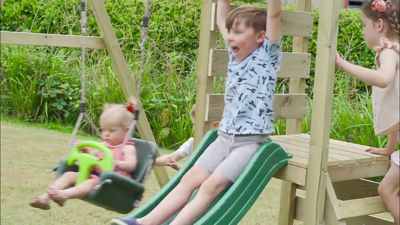 Rebo Limited Edition Wooden Toddler Tower with Swing and 6ft Slide