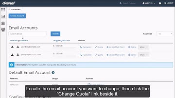How to change an email accounts quota in cPanel