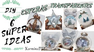 DIY, CÓMO DECORAR ESFERAS TRANSPARENTES FÁCILMENTE CON DISTINTOS MATERIALES. CHRITSMAS ORNAMENTS