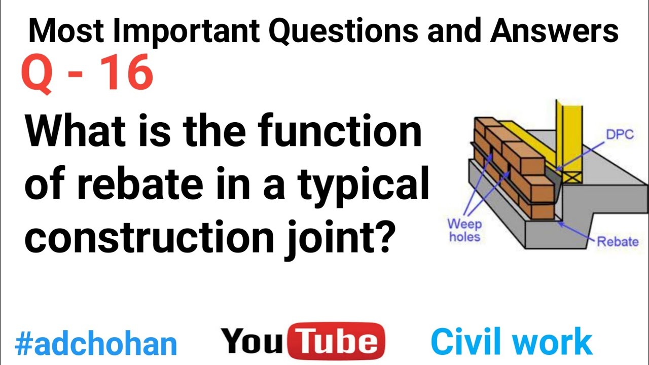 Function Of Rebate Construction Joint Most Important Questions And 