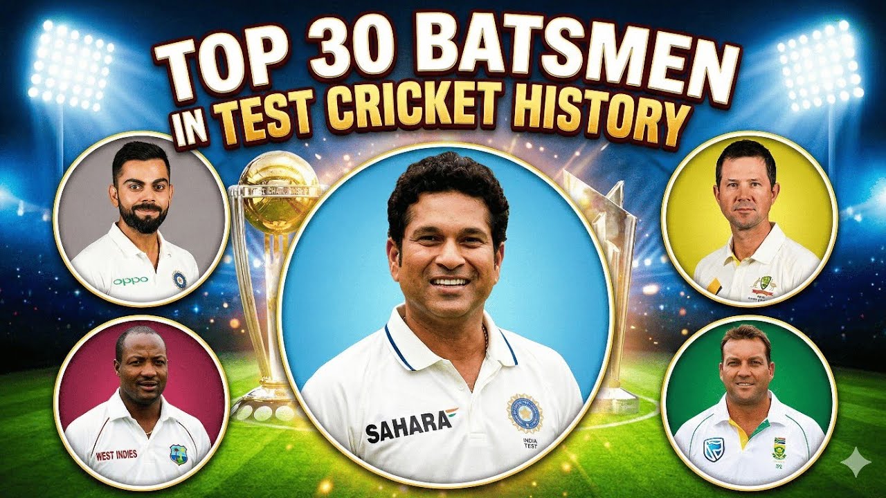 Most Runs in Test Cricket History I Top 30 Test Batsmen - YouTube