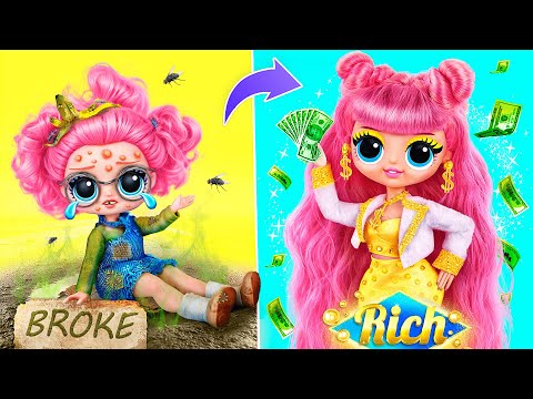 Видео: LOL Growing Up from Nerd to Popular! 30 DIYs for Dolls