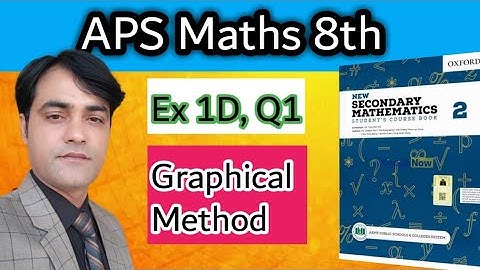 Exercise 1D, Question No1|| Graphical Method|| New Secondary Mathematics book 2|| Ch 8 APS Maths.