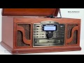 Ricatech RMC250 BT Deluxe 6 in 1 Music Center with turntable, CD, Cassette, radio, line in, USB, SD