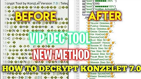 How To Decrypt Konzelet 7.0  Encryption Lua Script With Dec Tool (Decrypt All Script ) |