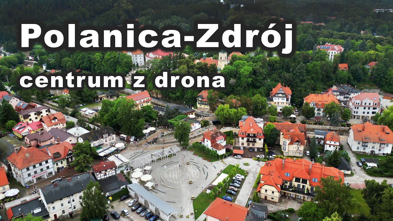 Polanica-Zdrój z drona | Centrum uzdrowiska 4K