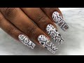 HOW TO: Easy Snake Skin Nails For Beginners | Acrylic Nails Tutorial