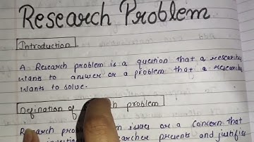 Notes of research problem and it