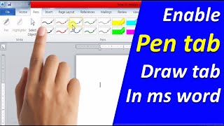 how to enable pen draw tab & how to draw in ms word | how to use pen in microsoft word screenshot 4